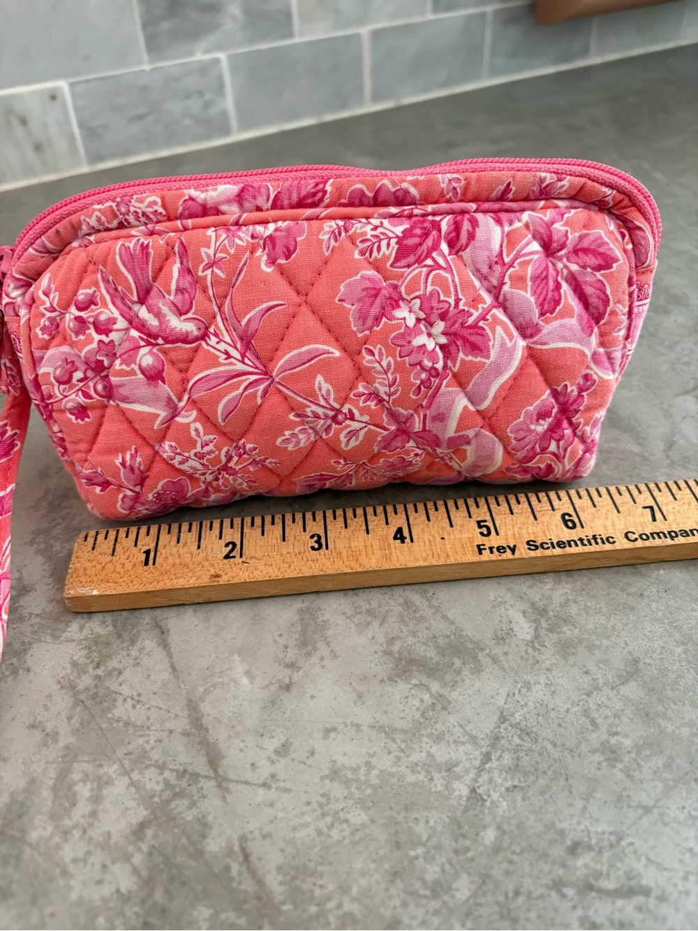 Vera Bradley Zip Top Wristlet is in the retired "Hope Toile" pattern - Picture 3 of 7